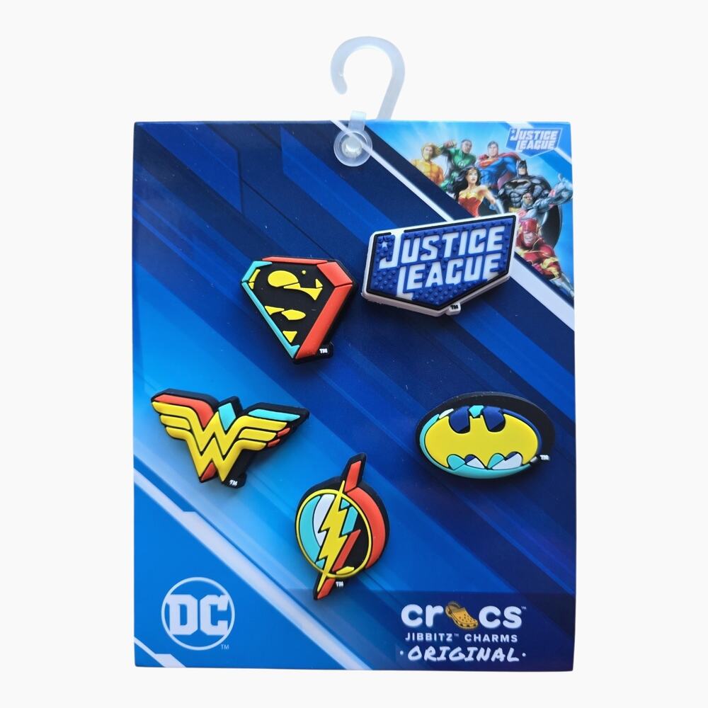 Crocs Jibbitz Justice League 5 Pack DC Comics Superhero Clog Shoe Charms New